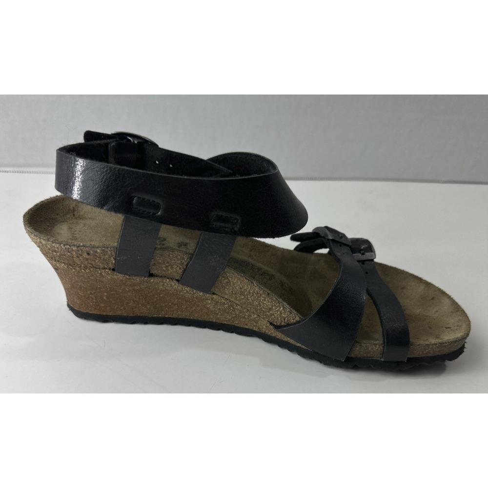 Birkenstock Papillio Ellen Wedge Sandals Women's 39 US 8 - 8.5 Black Strappy - Picture 10 of 12